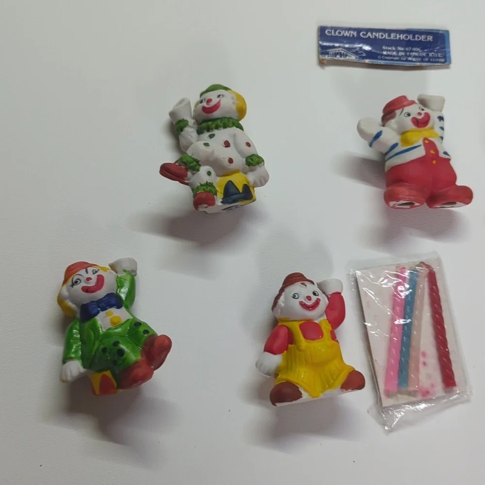 Porcelain Clown Candle Holder Set of 6 House of Lloyd Clown cake topper
